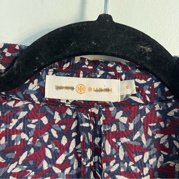 Tory Burch Cloque Drop Waist Silk Blend Tunic Top - Picture 9 of 14